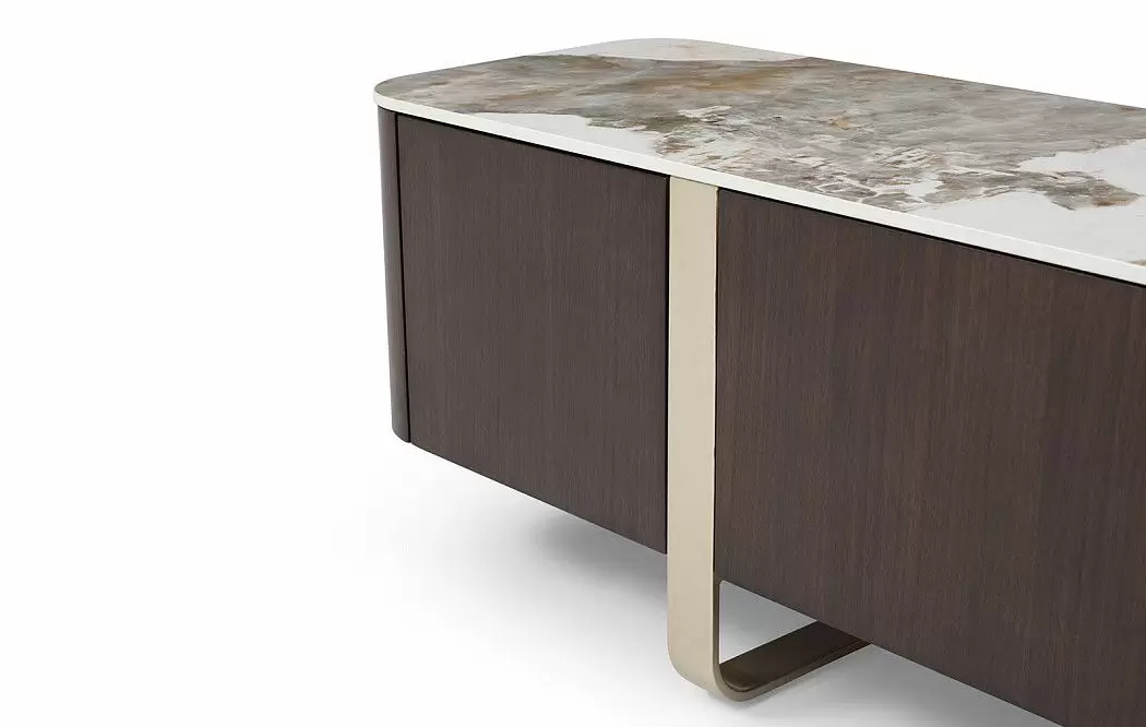 ТВ Тумба Lorraine, керамика/орех/шампань - фото 9