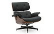 Комплект кресло и оттоманка Eames Lounge, черный/орех