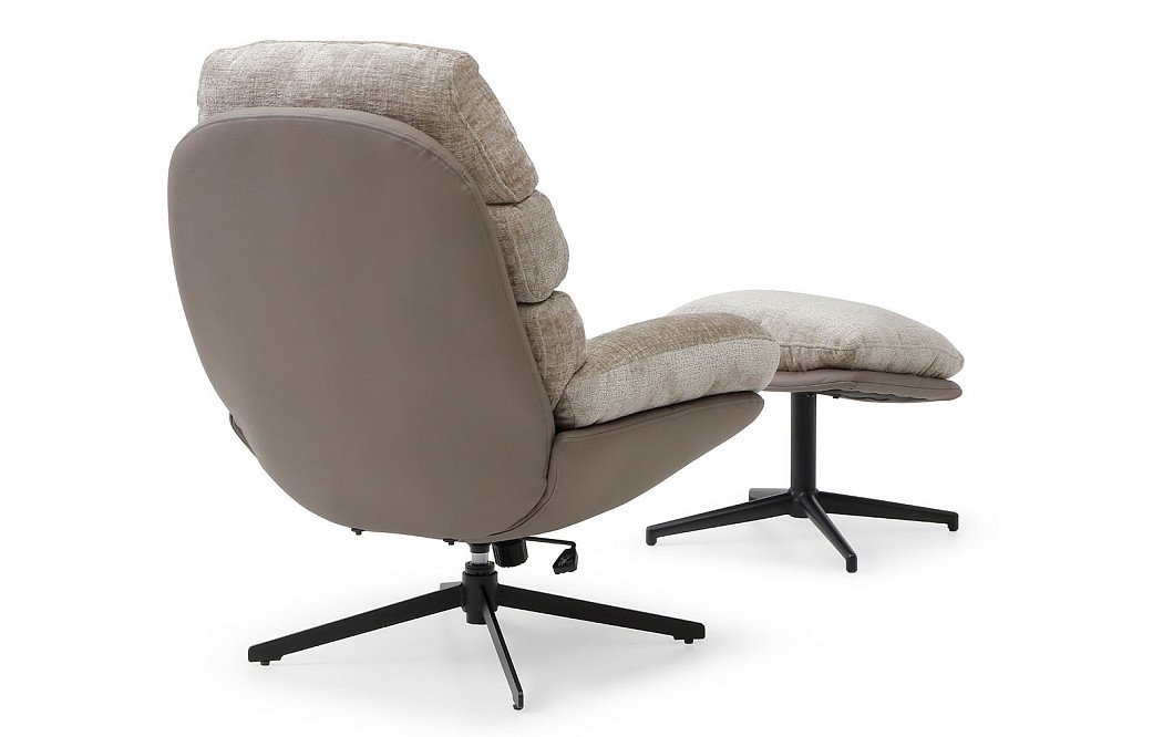 Комплект кресло и оттоманка Dublin, серо-бежевый - фото 5