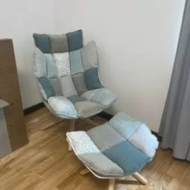 Оттоманка в стиле Husk, серый