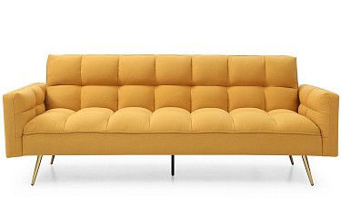 Диван-кровать Madrid, желтый/золотые ножки
