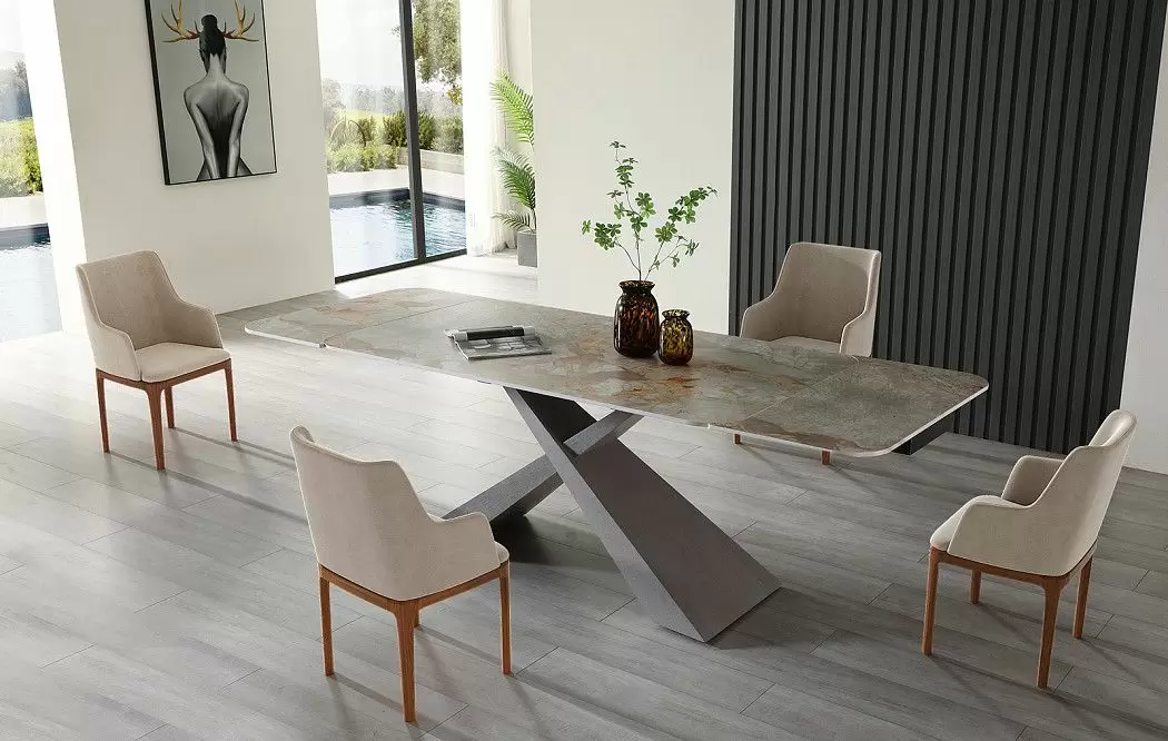 Стол раскладной Torino 160-240, серая керамика/серый дуб - фото 16