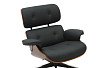 Комплект кресло и оттоманка Eames Lounge, черный/орех