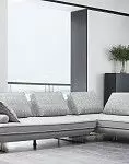 Диван-трансформер Bergamo угловой, светло-серый/принт