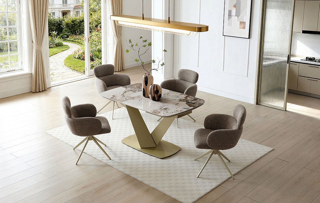 Стол раскладной Victoria 180-280, светлая керамика/шампань - фото 17