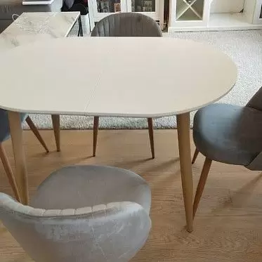 Стол раскладной Suzy 120-200, белый/дуб 1631174404687.jpg