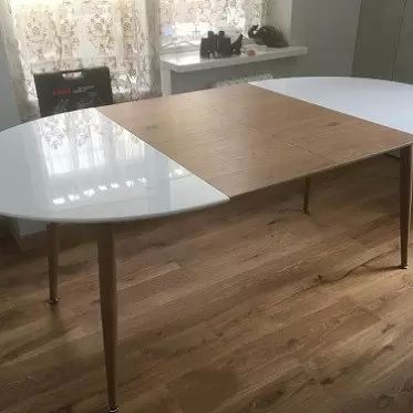 Стол раскладной Suzy 120-200, белый/дуб IMG-20210525-WA0031.jpg