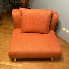 Кресло-кровать Rosy, папайя/хром