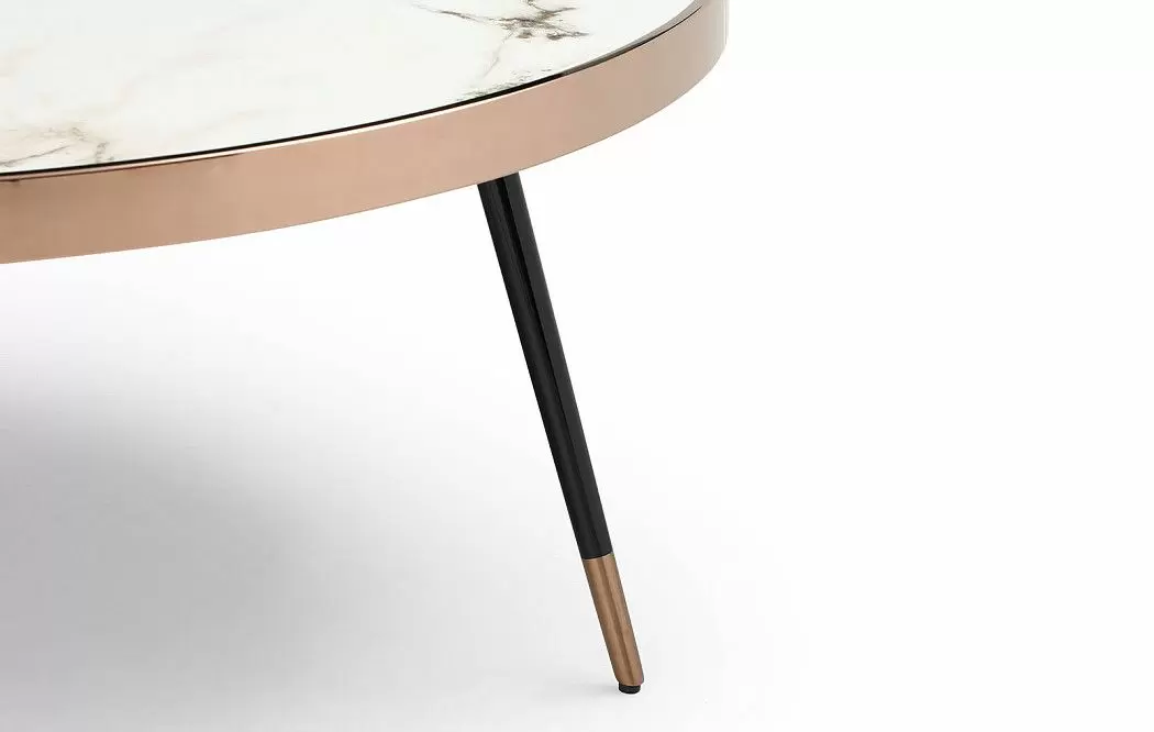 Стол журнальный Carla (90), белая керамика/розовое золото - фото 5