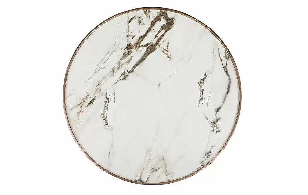 Стол журнальный Carla (90), белая керамика/розовое золото - фото 3