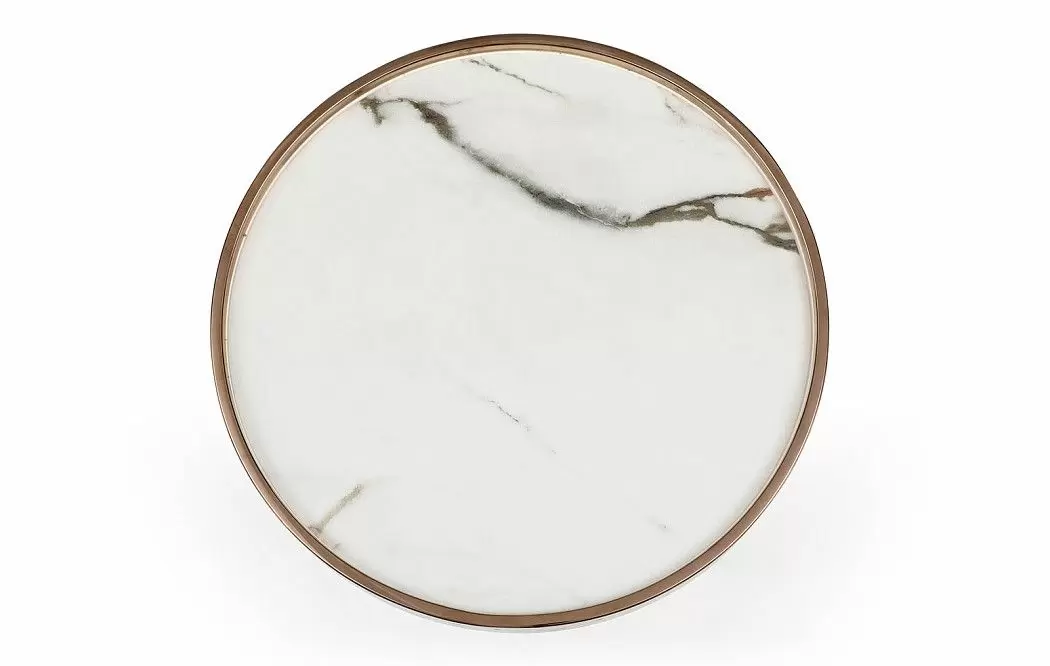 Стол журнальный Carla (46), белая керамика/розовое золото - фото 3