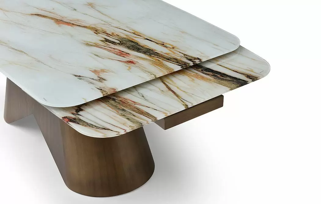 Стол раскладной Mirabel 160-240, стекло 3D/бронза - фото 9