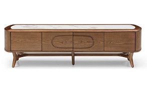 ТВ Тумба Carolina, белая керамика/орех ТВ Тумба Carolina, белая керамика/орех