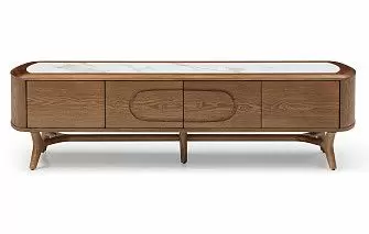 ТВ Тумба Carolina, белая керамика/орех