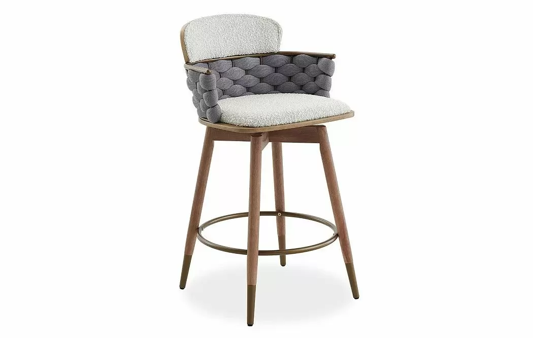 Стул полубарный Vanda (65), белый/серый