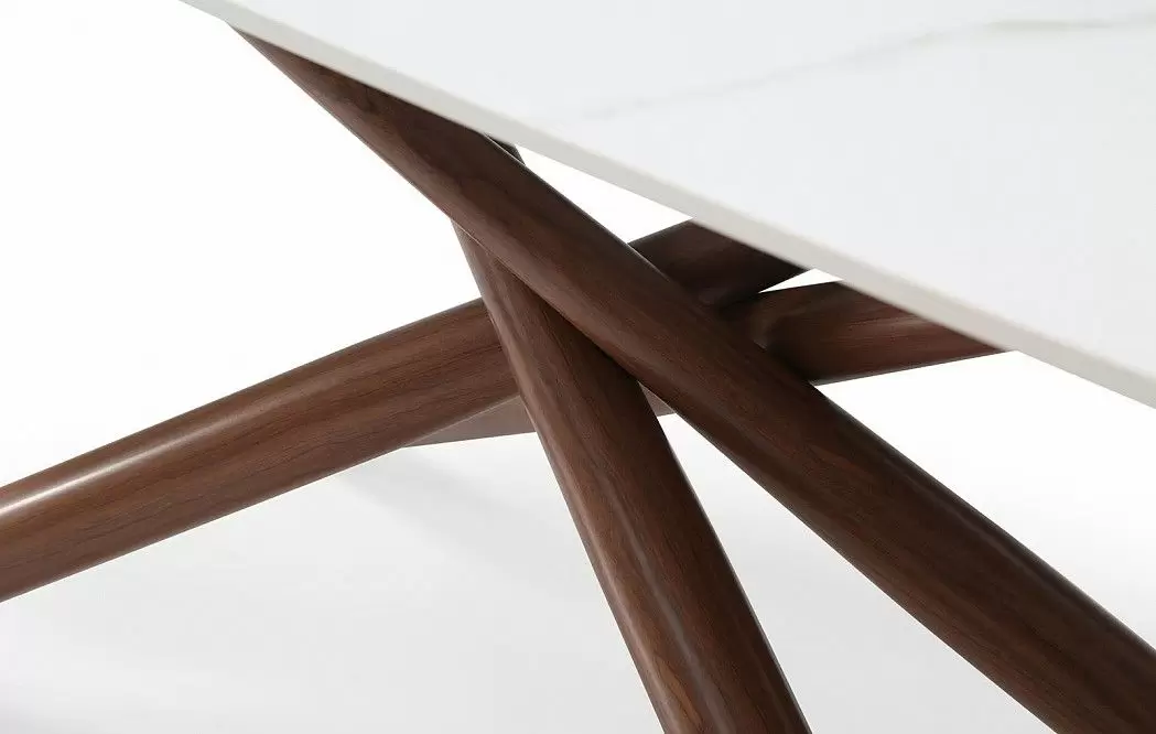 Стол раскладной Ravenna 180-240, белая керамика/орех - фото 12