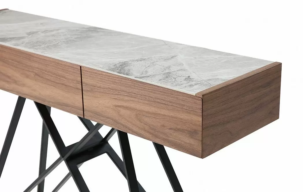 Консоль Cross, орех/светлая керамика - фото 9