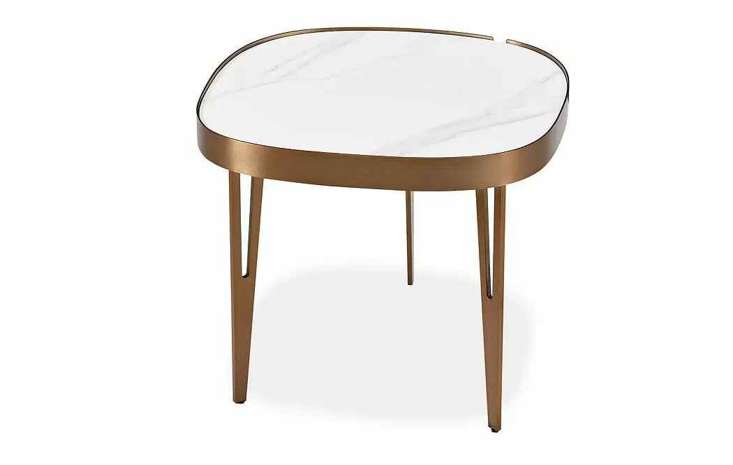Стол журнальный Zelda (55), белый камень/бронза - фото 8
