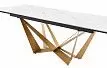 Стол раскладной Magdalena 180-260, белый камень/золото