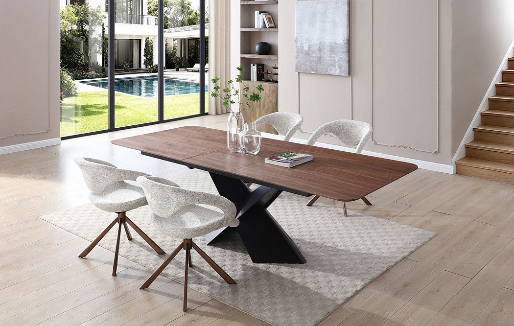 Стол раскладной Monaco 160-200, орех/черный - фото 13