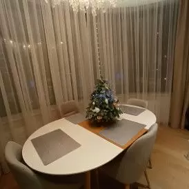 Стол раскладной Margaret 120-200, серый/светлое дерево