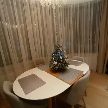 Стол раскладной Margaret 120-200, белый/светлое дерево