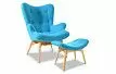 Кресло с оттоманкой Contour, голубой