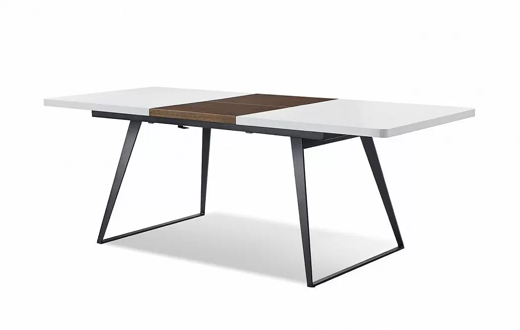 Стол раскладной Gent, белый матовый/орех