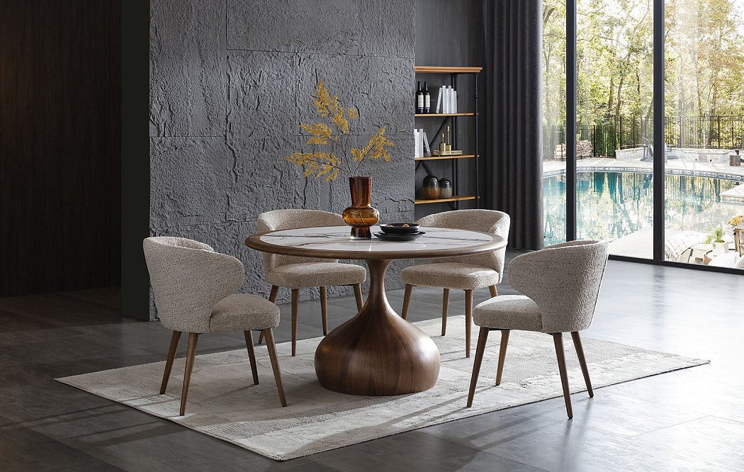 Стол Arden 135, белая керамика/орех - фото 3