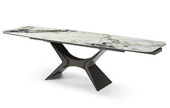 Стол раскладной Richard 160-240, светлая керамика/серый