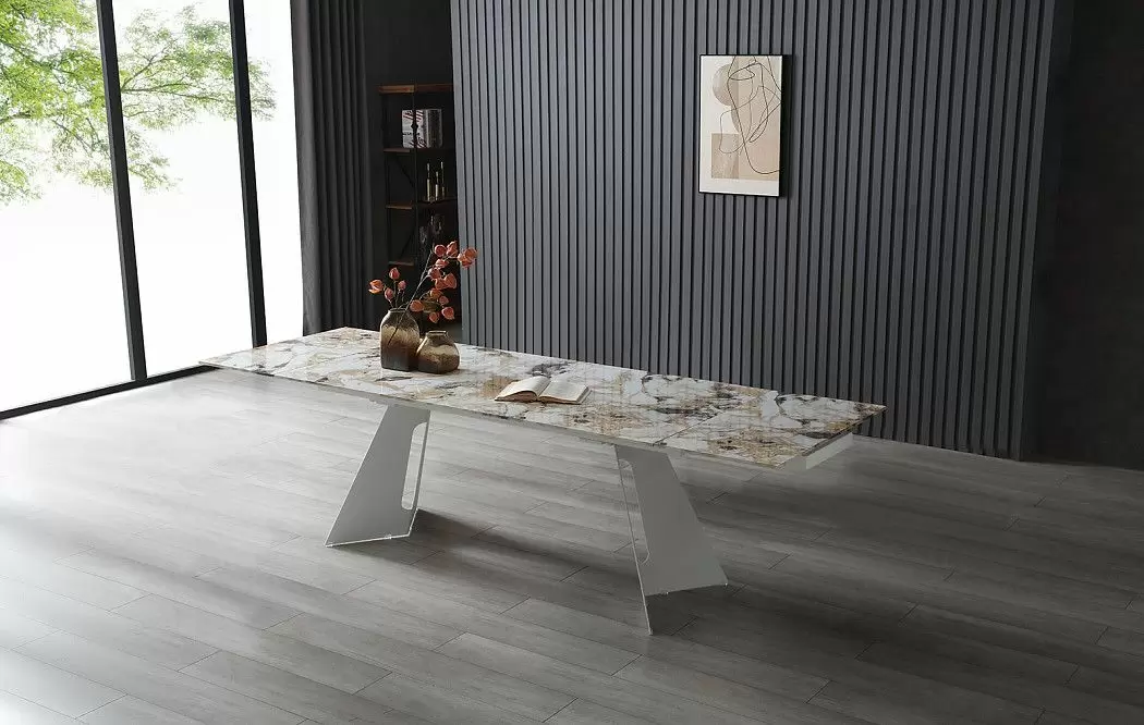 Стол раскладной Monte Carlo 180-270, светлая керамика/белый - фото 5