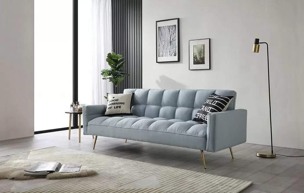 Диван-кровать Madrid, голубой/золотые ножки