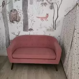 Диван Florence 2-х местный, темно-серый/цветные пуговицы