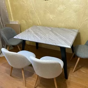 Стол раскладной Ofelia 120-160, серый мраморный рисунок