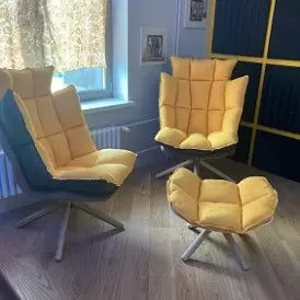 Оттоманка в стиле Husk, серый