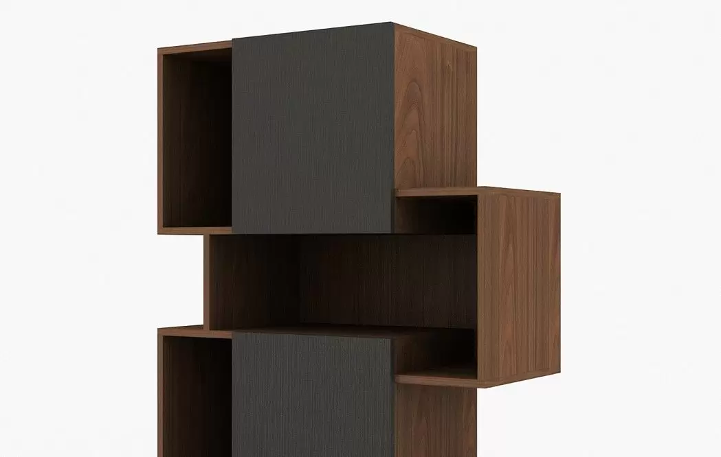 Стеллаж Palo Grey, орех/серые дверцы - фото 7