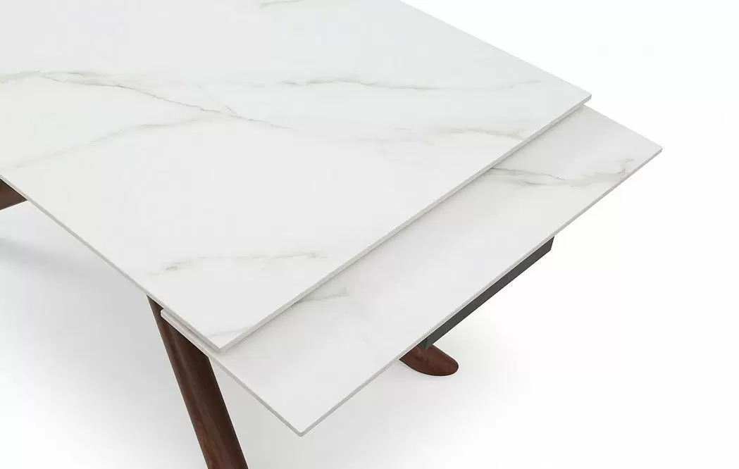 Стол раскладной Ravenna 180-240, белая керамика/орех - фото 10