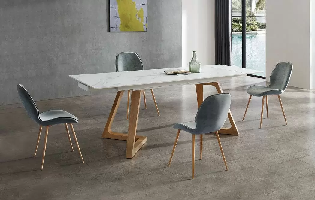 Стол раскладной Sorrento 160-220, белая керамика/ясень - фото 17