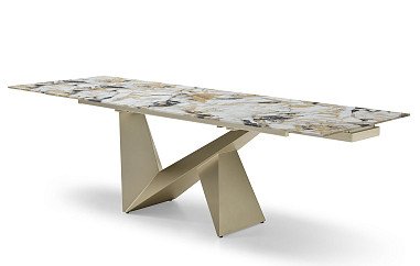 Стол раскладной Portofino Champagne 160-240, керамика/шампань