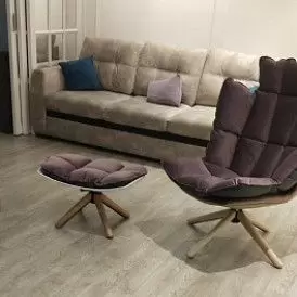 Оттоманка в стиле Husk, серый