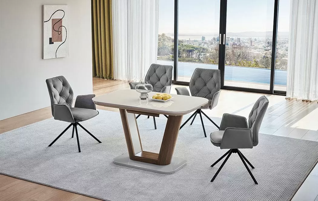 Стол раскладной Ester 140-180, бежевый/коричневый - фото 3