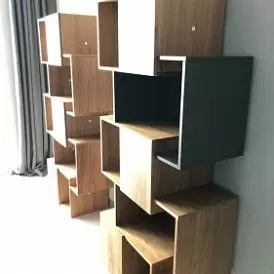 Стеллаж Palo Walnut, орех/серая полка