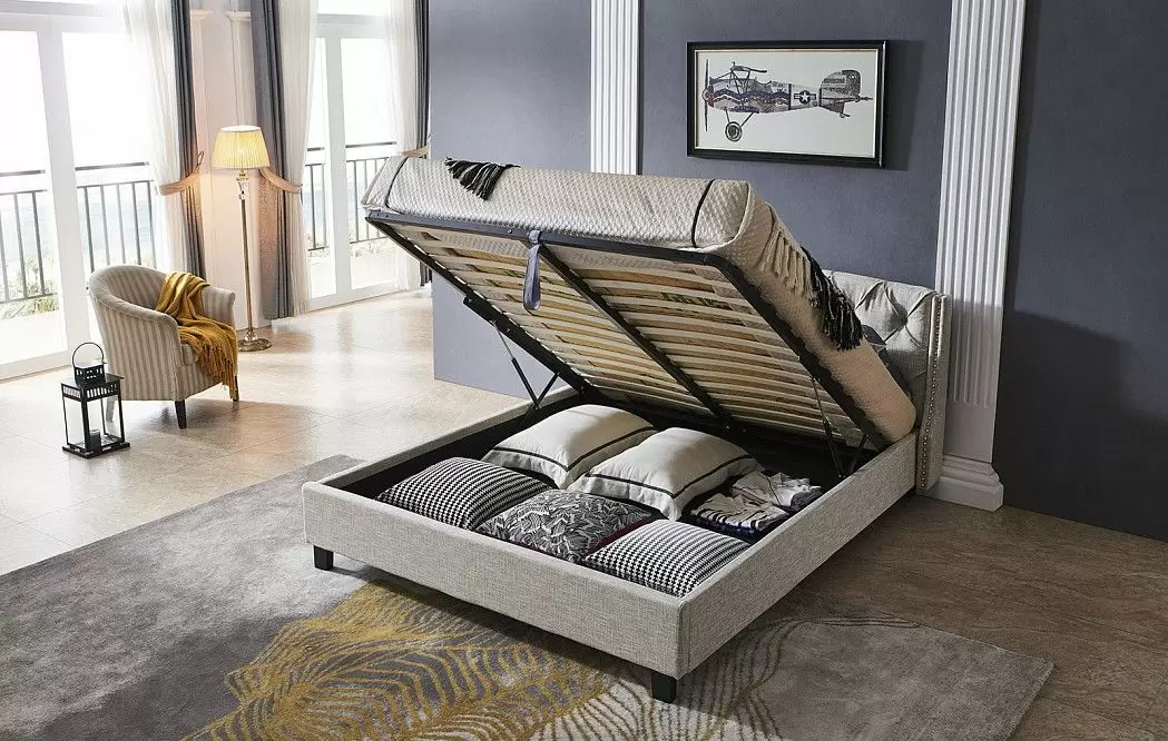 Кровать Evita 180x200 (с подъемным механизмом), кремовый - фото 2