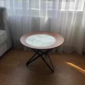 Стол журнальный Nicole (80), орех/керамика