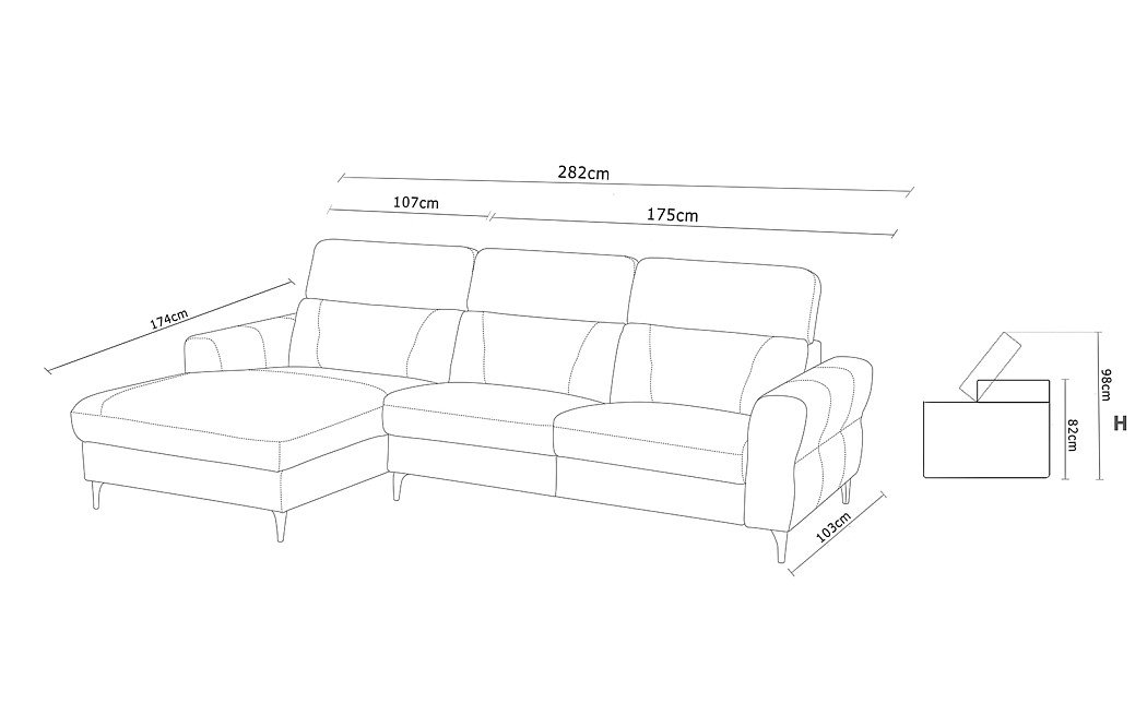 Диван-реклайнер Adeline угловой (левый), серо-бежевый - фото 8