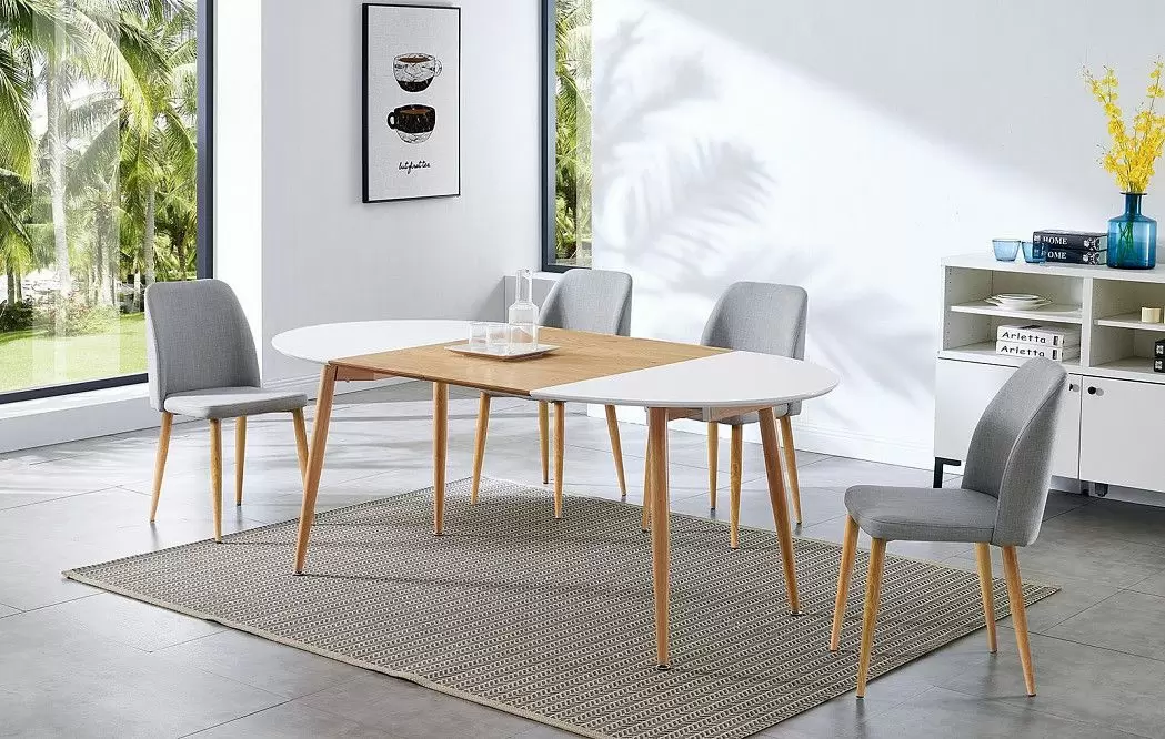 Стол раскладной Margaret 120-200, белый/светлое дерево - фото 14