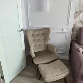 Оттоманка Hygge, слоновая кость/золото