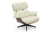 Комплект кресло и оттоманка Eames Lounge, кремовый/орех