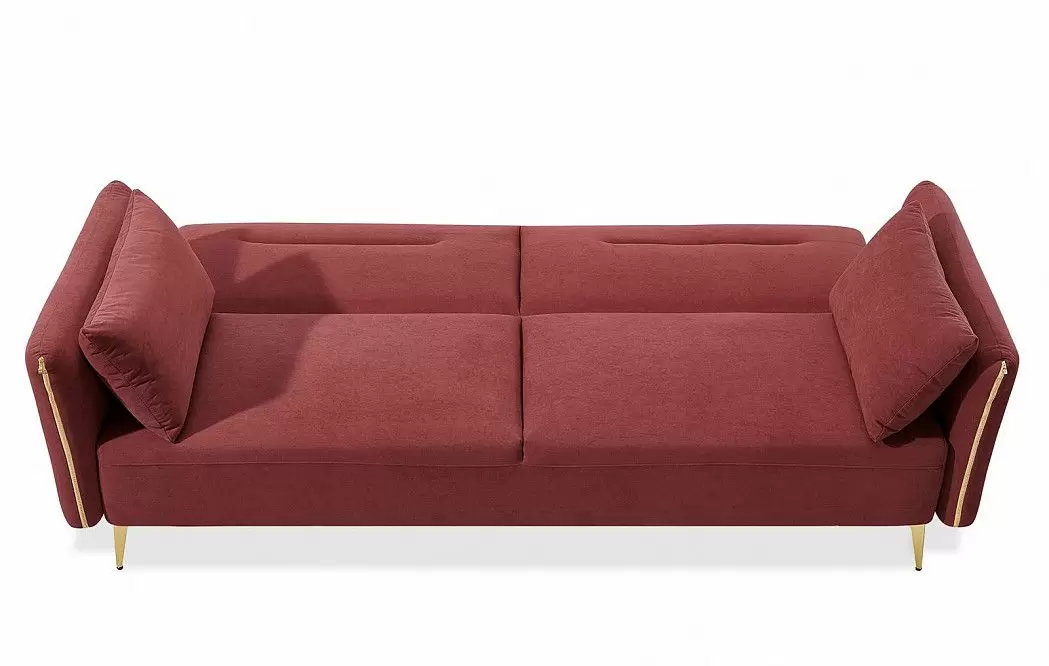 Диван-кровать Liverpool, бордовый/золото - фото 9