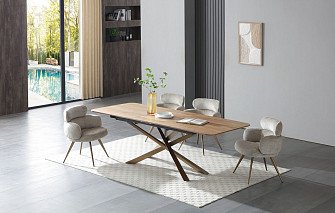 Стол Esmeralda + 4 стула Evy